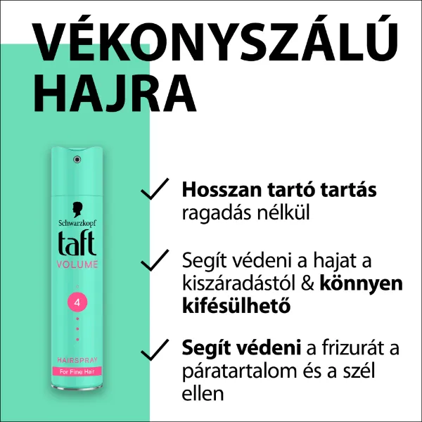 Taft Volume hajlakk vékonyszálú hajra 250 ml termékhez kapcsolódó kép