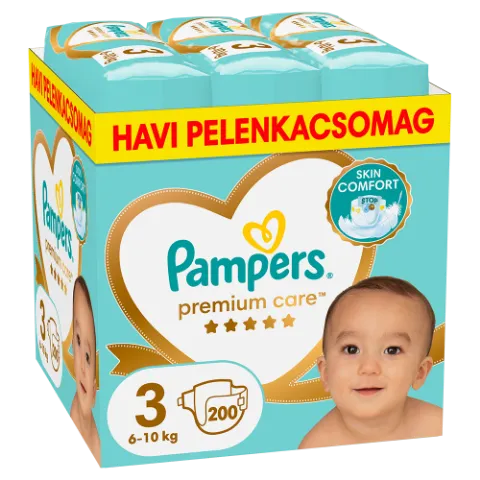 Pampers Premium Care Pelenka - havi pelenkacsomag, Méret: 3, 200 db, 6kg-10kg termékhez kapcsolódó kép
