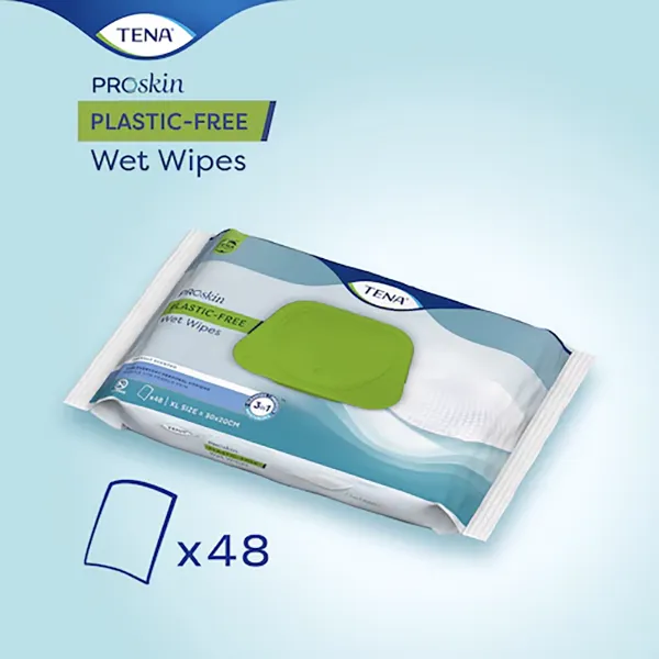 Tena ProSkin műanyagmentes nedves törlőkendő 48 db termékhez kapcsolódó kép