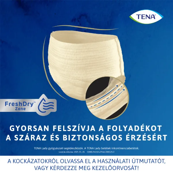 Tena Lady Pants Crème inkontinencia fehérnemű magasított derékrésszel L 8 db termékhez kapcsolódó kép