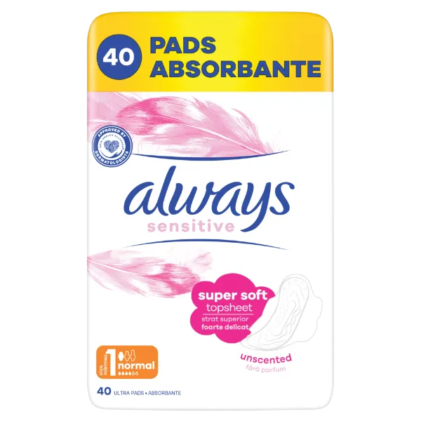 Always Ultra Sensitive Normal Plus (1-es méret) Egészségügyi Betét , 40 db termékhez kapcsolódó kép