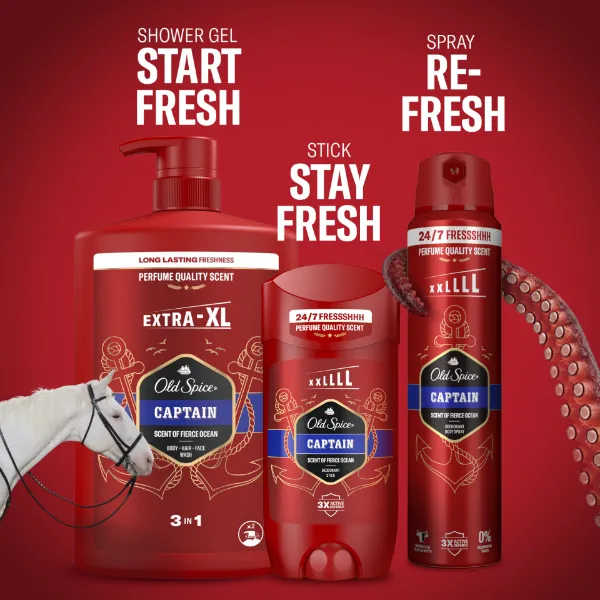 Old Spice Captain Tusfürdő És Sampon Férfiaknak 1000 ml, 3az1-ben, Hosszan Tartó Frissesség termékhez kapcsolódó kép