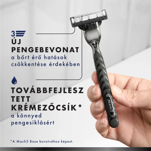 Gillette Mach3 Charcoal Borotva Férfiaknak, 1 Gillette Borotva,, 2 db Borotvabetét termékhez kapcsolódó kép