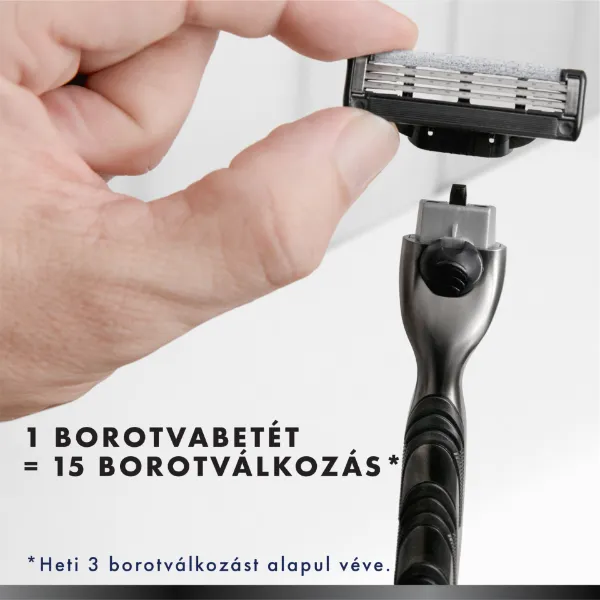 Gillette Mach3 Charcoal Borotva Férfiaknak, 1 Gillette Borotva,, 2 db Borotvabetét termékhez kapcsolódó kép