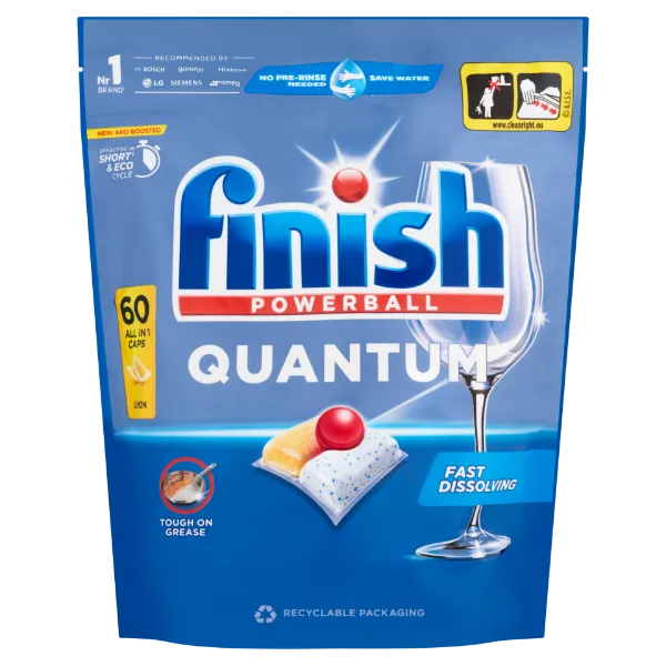 Finish Powerball Quantum All in 1 mosogatógép-kapszula, Lemon, 60 db termékhez kapcsolódó kép
