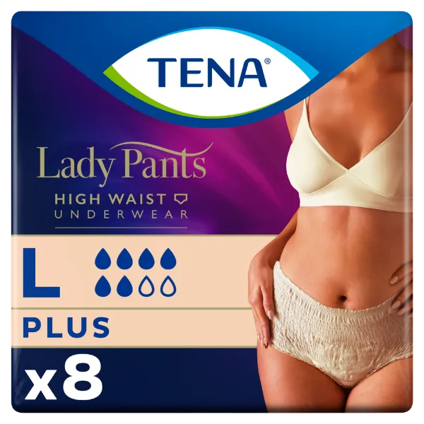 Tena Lady Pants Crème inkontinencia fehérnemű magasított derékrésszel L 8 db termékhez kapcsolódó kép